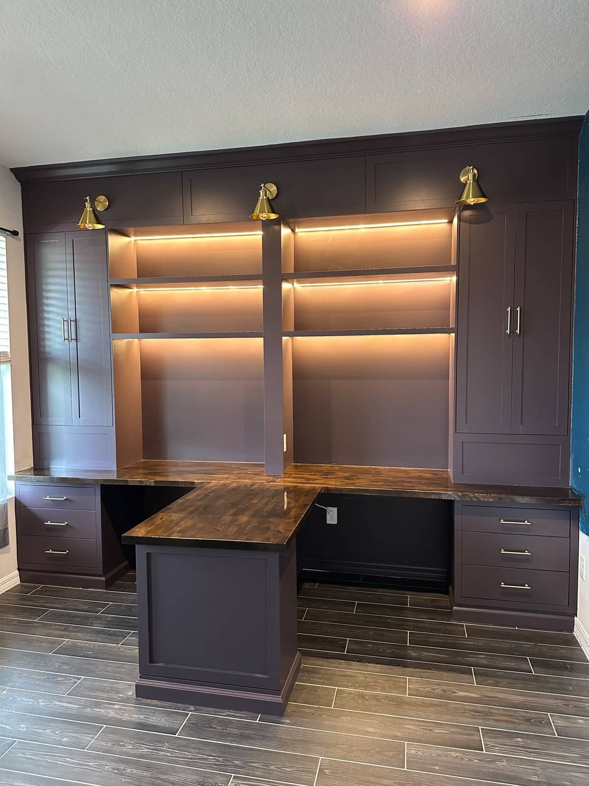 Custom Built-In Home Office — fireplace wall projects florida
