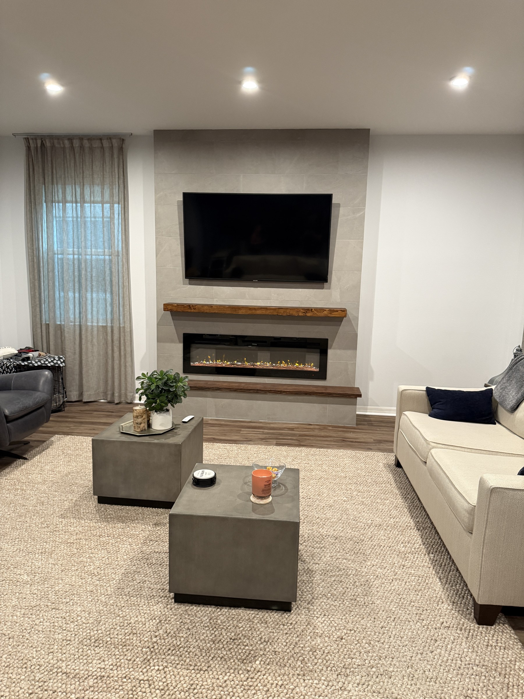 Fireplace wall concept sketch showing balanced proportions — tv wall fireplace company florida