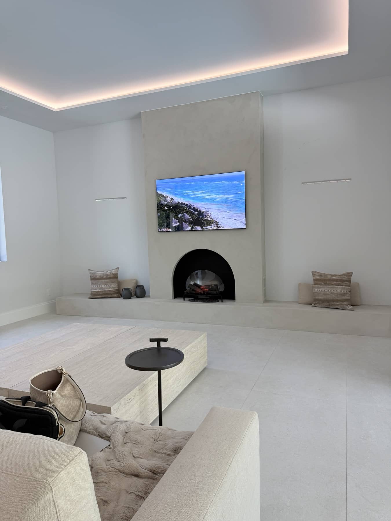 Boca Raton limewash fireplace wall — fireplace walls florida