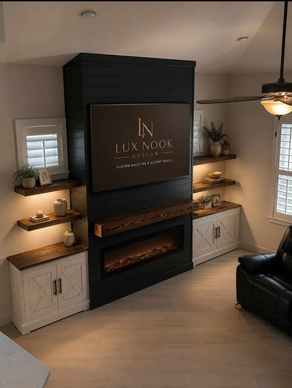 Custom stone fireplace wall in a Florida living room | fireplace wall estimate Custom stone fireplace wall in a Florida living room — fireplace wall estimate
